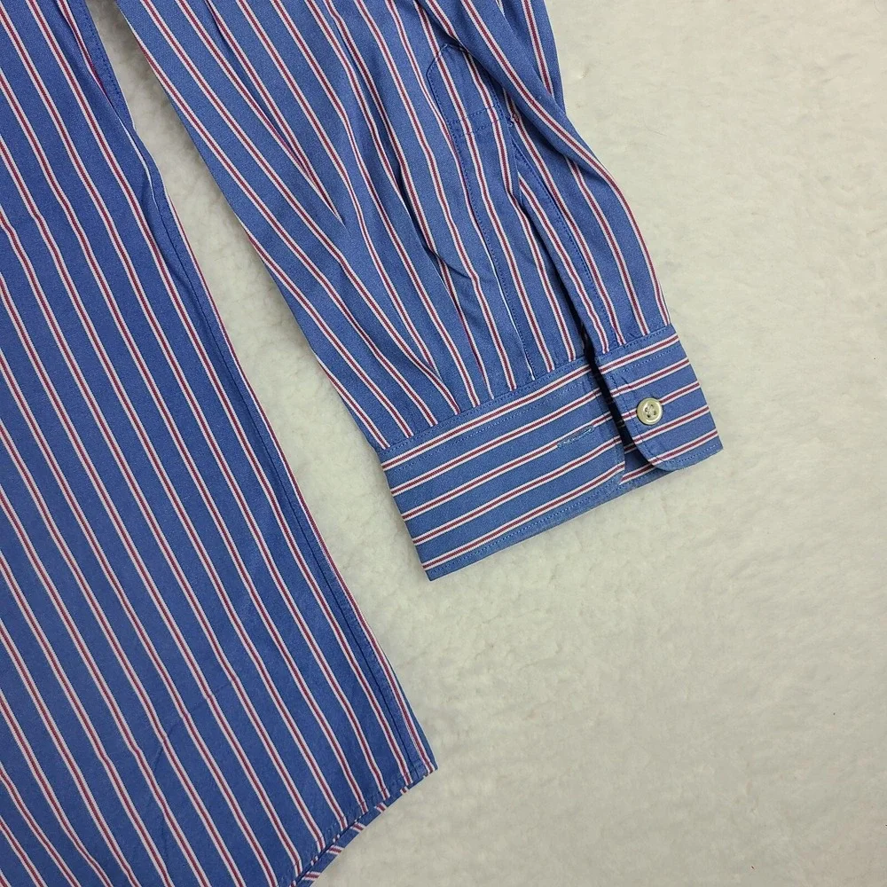 Polo Ralph Lauren Shirt Mens XL Blue Red Striped Westerton Dress Button‎ Up